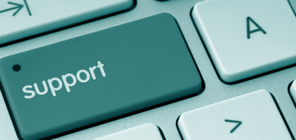 Keyboard with the word support